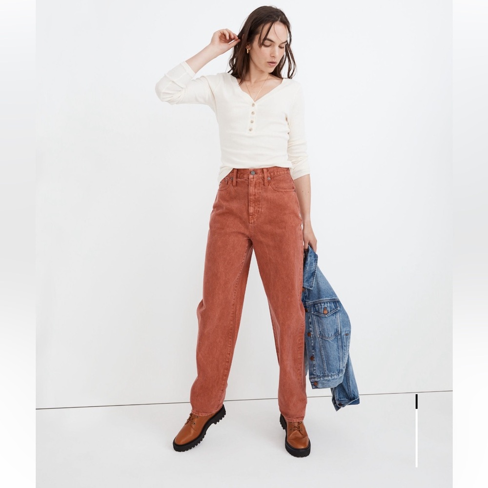 Madewell Baggy Straight Jeans - Rust